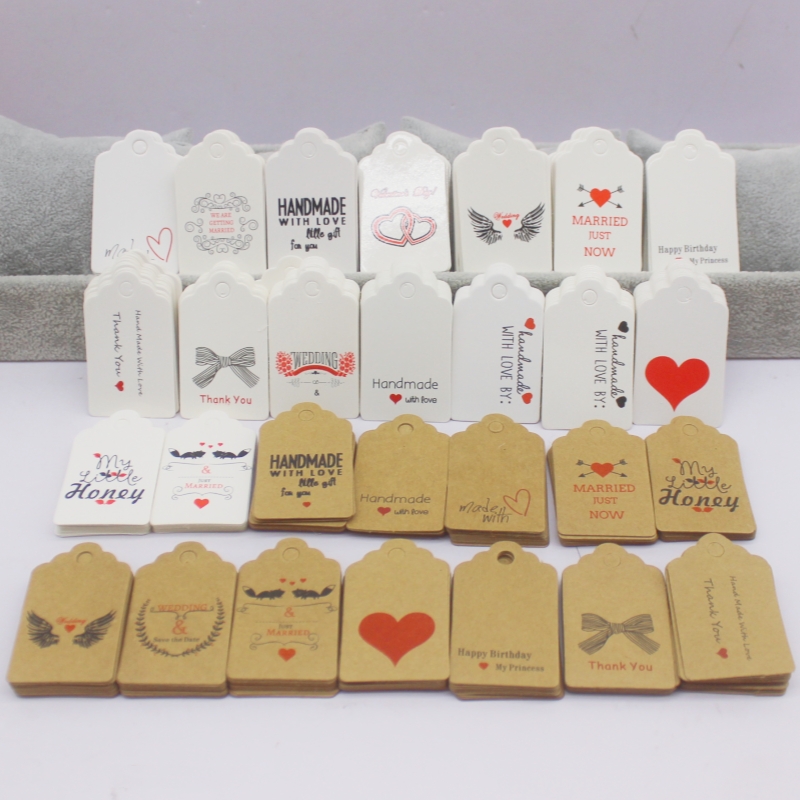 100pcs+100string 3x5cm white/k - Kraft Hang Tag review and price
