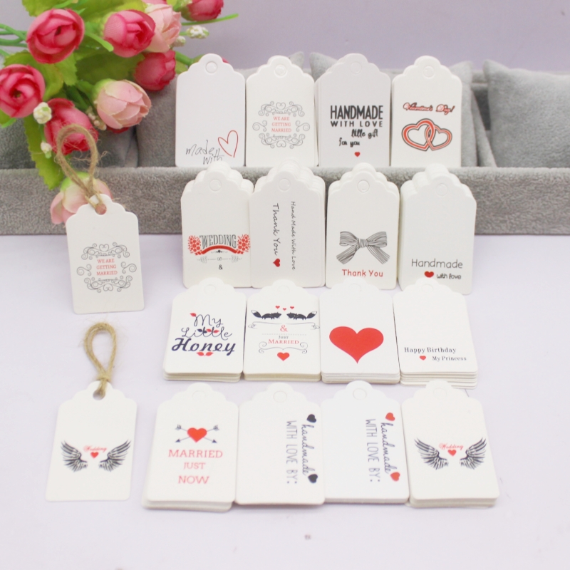 100pcs+100string 3x5cm white/k - Kraft Hang Tag review and price