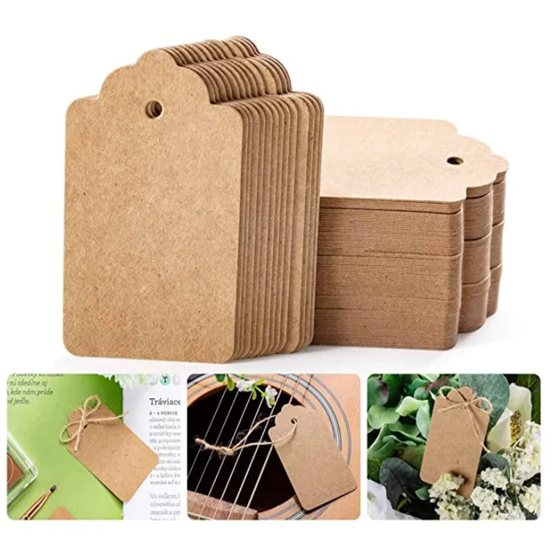 100Pcs Multi-sizes Kraft Paper - Kraft Hang Tag review and price
